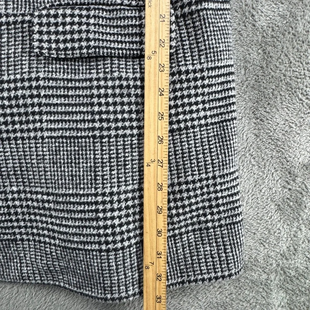 Nearkin Blazer Jacket Womens XXL Black White New Glen Plaid Wool Mandarin Collar